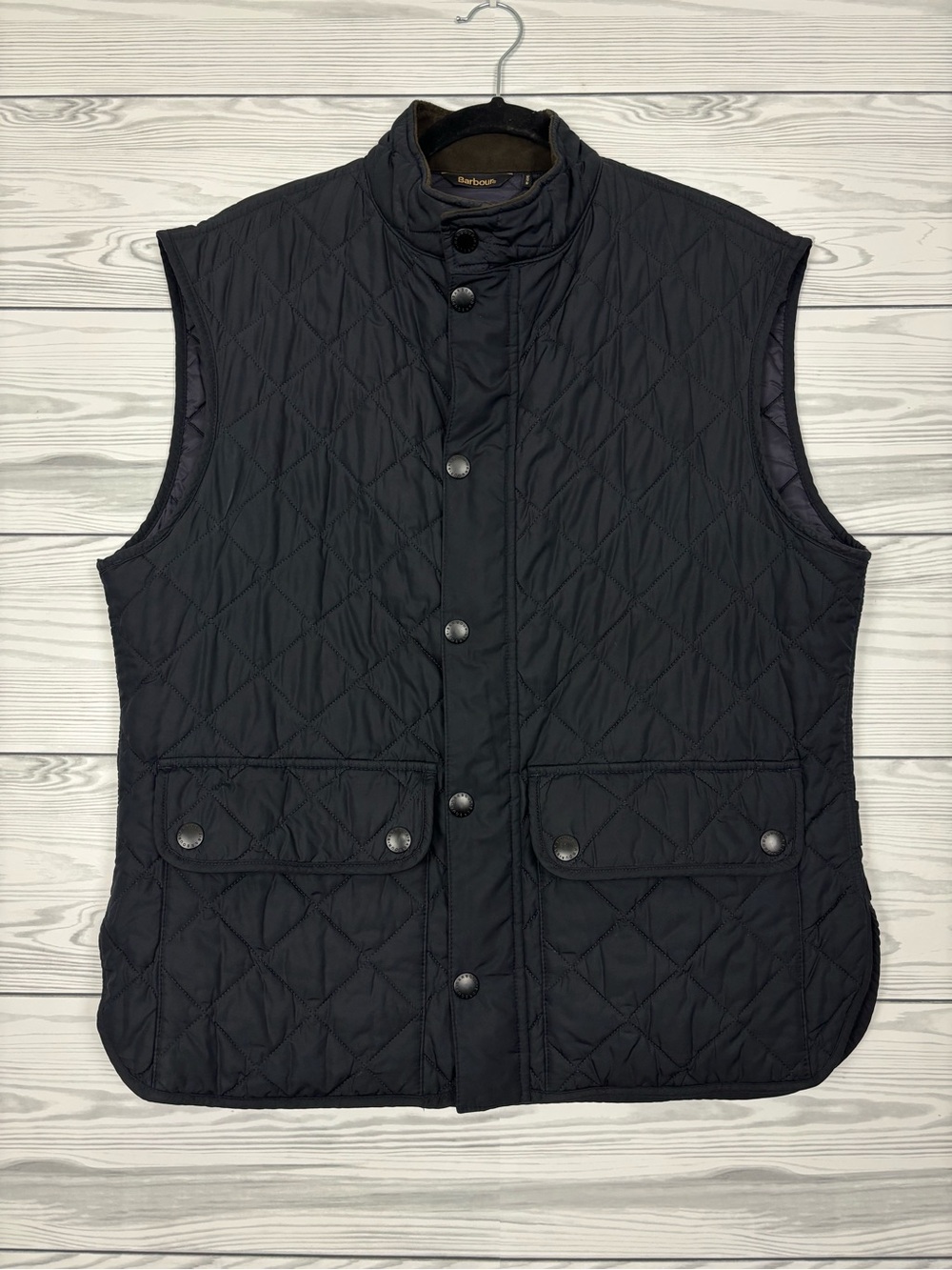 Barbour Men’s Lowerdale quilted vest size XL navy blue
